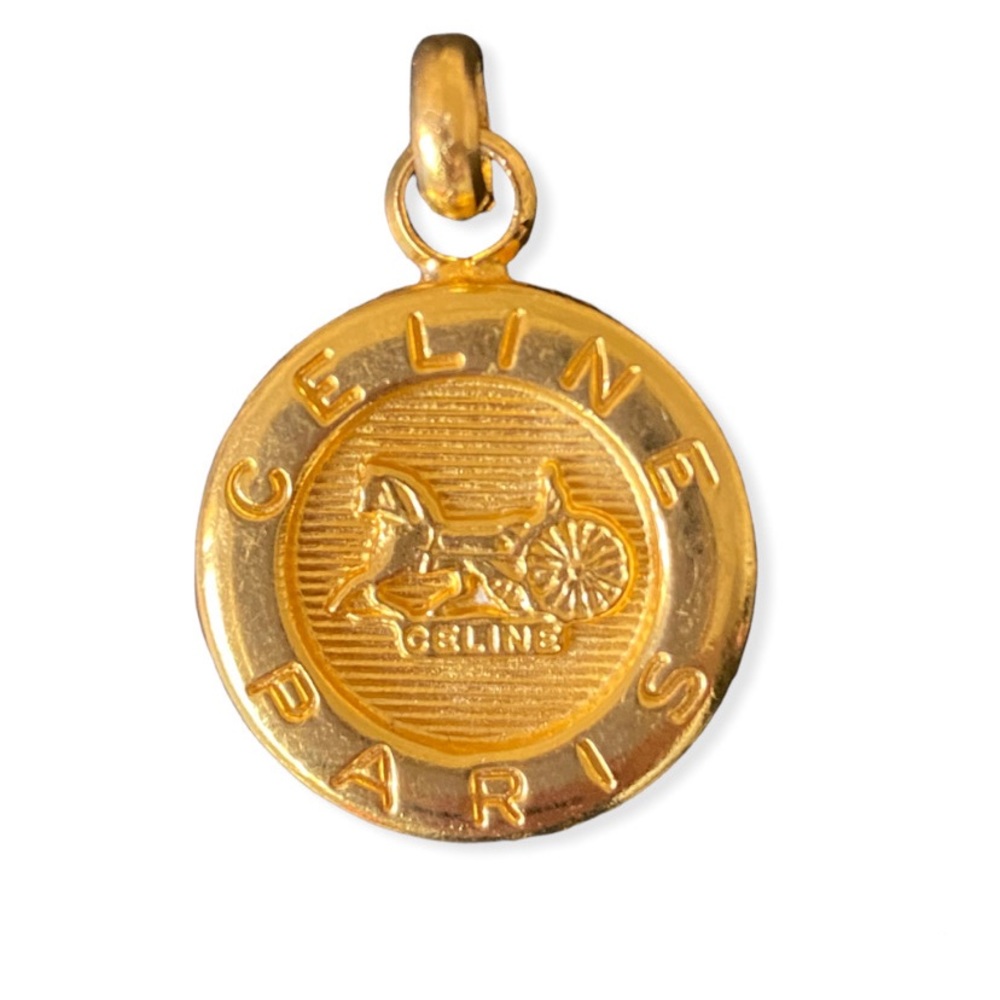Celine Vintage Gold Pendant - Picture 1 of 2